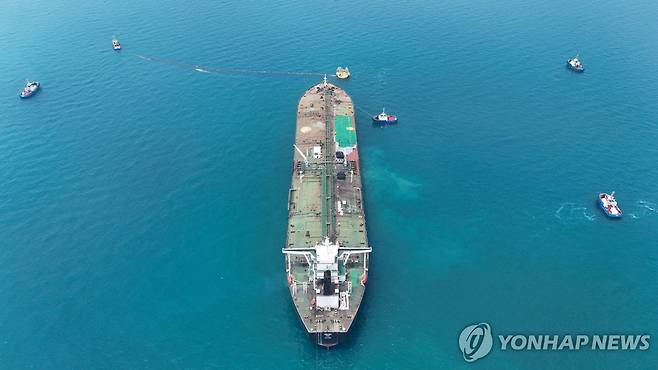 이라크 남부 석유 해상 터미널에 정박 중인 유조선 [로이터=연합뉴스 자료사진. 재판매 및 DB 금지]