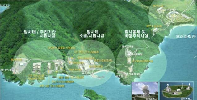 누리호 5호기 5차발사가 이루어질 나로우주센터 연구시설 위치도.(그림=우주항공청)