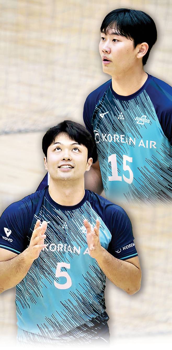 대한항공 김관우(위)와 야마모토 류. 구단 제공