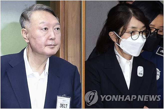 법정 들어서는 윤석열·김건희 [사진공동취재단·연합뉴스 자료사진. 재판매 및 DB 금지]