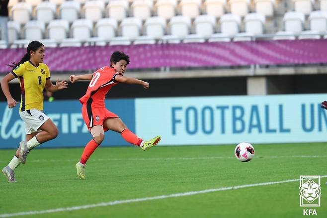▲ 한국 여자축구 미래를 책임질 10대 태극낭자들이 아시아 무대에서 가공할 화력을 뽐냈다. ⓒ대한축구협회