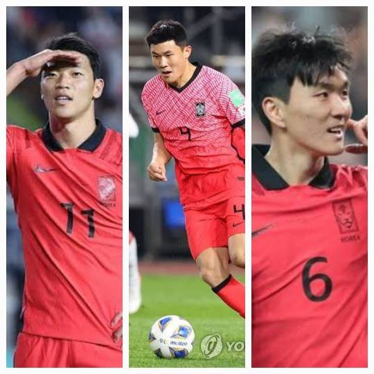 왼쪽부터 황희찬, 김민재, 황인범