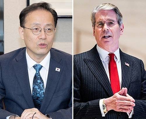 이형일 부총리와 스콧 베선트 미국 재무장관 / 연합뉴스