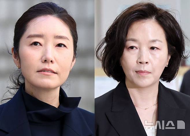 [서울=뉴시스] 조성우 기자 = 1억원의 공천 헌금 의혹을 받는 강선우(왼쪽) 무소속 의원과 김경 전 서울시의원이 14일 서울 서초구 서울중앙지방법원에서 열린 1심 선고 공판에 출석하고 있다. 2026.10.14. xconfind@newsis.com