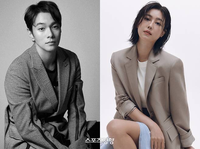 2027년 4월 결혼을 앞둔 배우 이규한(왼쪽)과 가수 겸 화가 솔비. 경향신문 자료사진