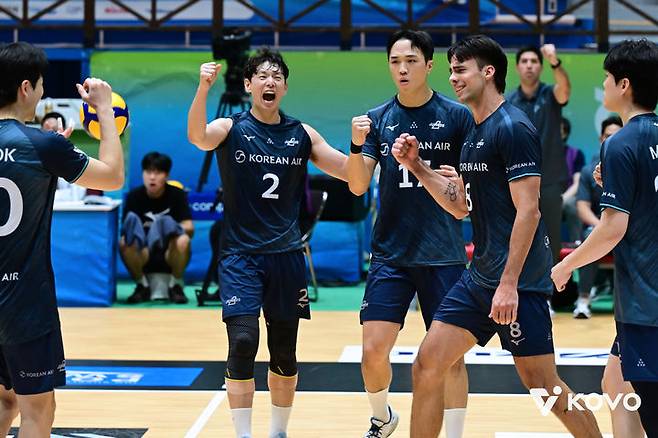 [서울=뉴시스] 프로배구 대한항공. (사진=KOVO 제공) *재판매 및 DB 금지