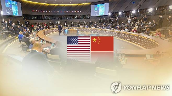 미중, 한국 나토회의 참가 놓고 충돌…"동맹" vs "거긴 북대서양" (CG) [연합뉴스TV 제공]