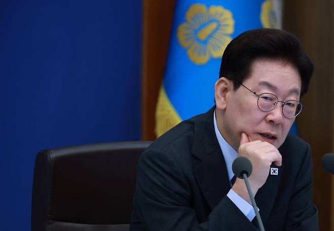 이재명 대통령이 20일 청와대에서 열린 국무회의에서 발언하고 있다. 연합뉴스