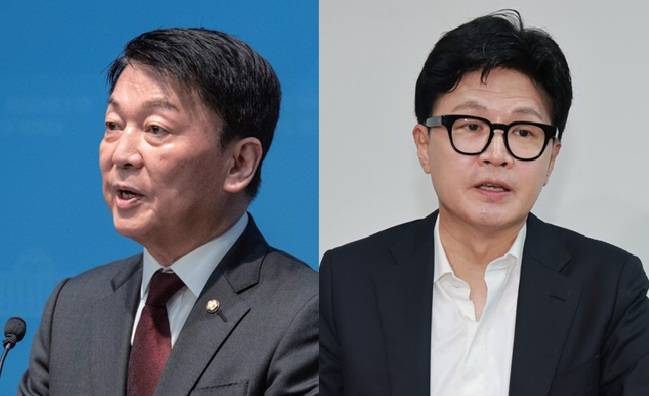 (왼쪽부터)안철수 국민의힘 의원과 한동훈 무소속 의원 ⓒ연합뉴스