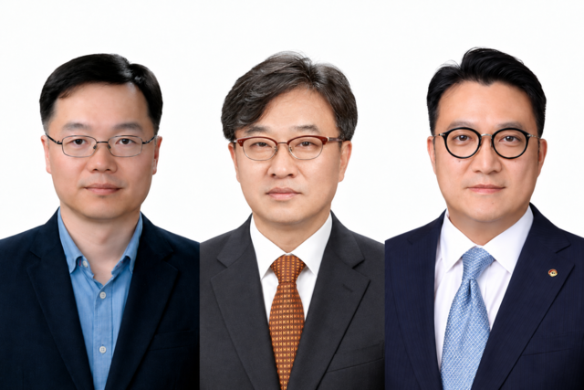 송규종 삼성웰스토리 대표(왼쪽부터), 박홍진 현대그린푸드 대표, 김태원 아워홈 대표. [각 사 제공]