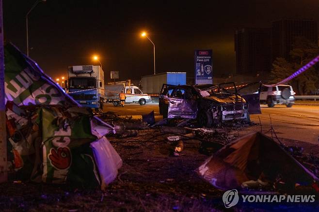 27일 우크라이나 키이우 폭격 잔해 [AP=연합뉴스 자료사진. 재판매 및 DB 금지]
