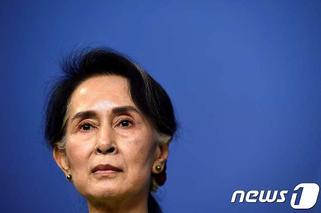 아웅산 수지 미얀마 국가자문역 겸 외무장관. © AFP=뉴스1