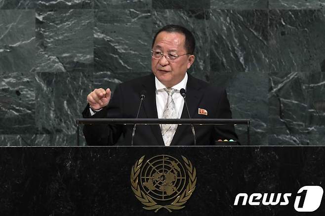 리용호 북한 외무상. © AFP=뉴스1