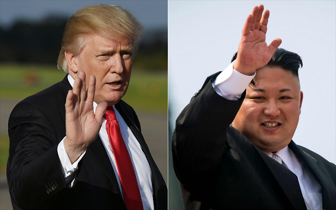 도널드 트럼프 미국 대통령(왼쪽)과 김정은 북한 노동장 위원장. /AFPBBNews=뉴스1