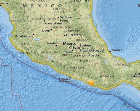 멕시코 지진 발생 지역 /USGS