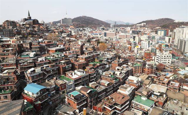 서울 용산구 보광동 일대 주택 밀집지역 전경. 연합뉴스