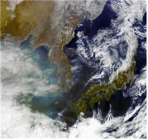 천리안 1호가 2018년 2월 찍은 한반도. -사진 제공 과학기술정보통신부-한국항공우주연구원