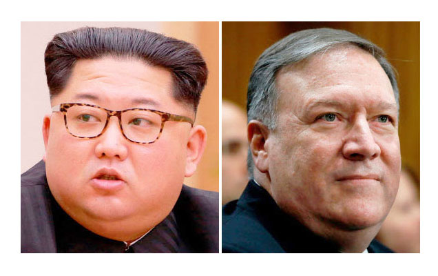 김정은(왼쪽) 북한 국무위원장·마이크 폼페이오 미국 국무장관 내정자AP 연합뉴스