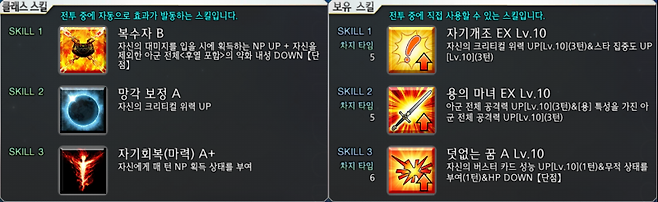 잔다르크(얼터) 스킬 구성