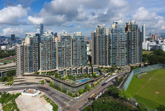 홍콩 호만틴 지역 고급주택가 전경