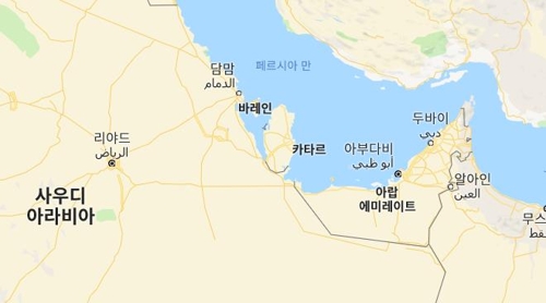 국경을 접한 사우디와 카타르[구글지도 캡처]