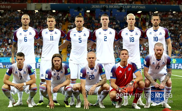 아이슬란드 축구대표팀 선수들. 사진=게티이미지코리아
