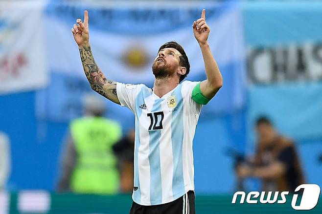 조별 리그 최종전에서 첫 득점을 기록, 아르헨티나의 16강 진출에 일조한 리오넬 메시. © AFP=News1