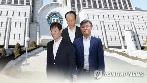 박근혜 정부 문고리3인방 [연합뉴스TV 제공] 왼쪽부터 안봉근·이재만·정호성 전 비서관