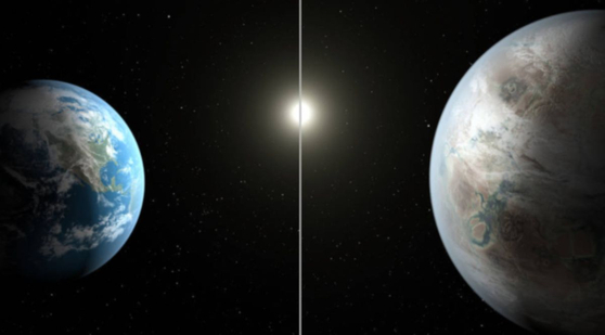 지구와 케플러452b를 비교해 놓은 이미지 [사진 NASA]