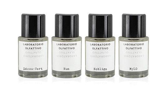 라보라토리오 올파티보 베스트셀러 4종 30ml 휴대용 사이즈 (오른쪽부터) 데쿠베르트, 눈, 노블리지, 마일로