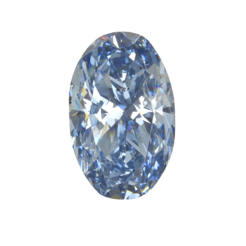 붕소가 함유된 블루 다이아몬드 연구에 사용된 붕소가 함유된 블루 다이아몬드. 길이 1.26㎝, 크기 3.81 캐럿. [미국보석학연구소 제공=연합뉴스]