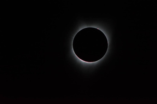 2017년 개기일식 때 관측된 태양의 코로나(흰색부분) [출처:NASA]