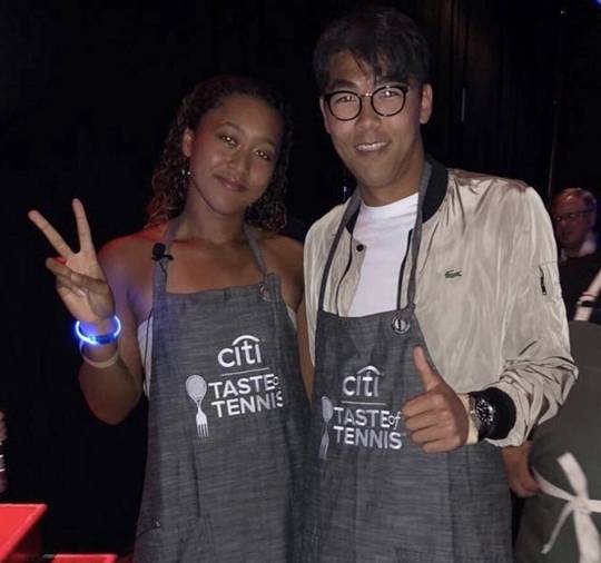 정현(오른쪽)과 오사카 나오미. 정현 트위터