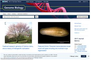 '게놈 바이올로지' 홈페이지에 소개된 제주도 자생 왕벚나무 관련 논문 [사진 국립수목원]