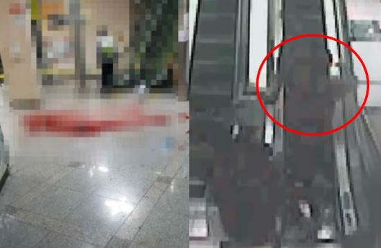 사건 현장(왼쪽)과 PC방 CCTV에 포착된 범행 당시 모습. 온라인커뮤니티/JTBC