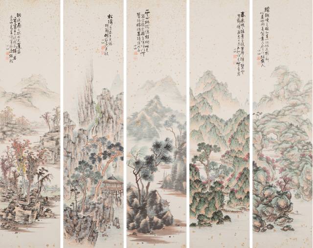 노수현 ‘사계산수도’. 1917년에 동료 이상범과 각 5폭씩 총 10폭에 그린 병풍화이다. /사진제공=국립현대미술관