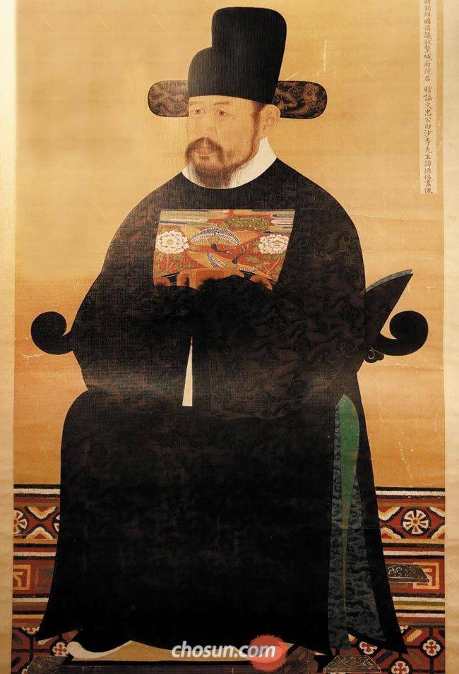 1601년에 그려진 백사 이항복의 전신 초상화. 이항복의 후손이 27일 공개했다. /이태경 기자