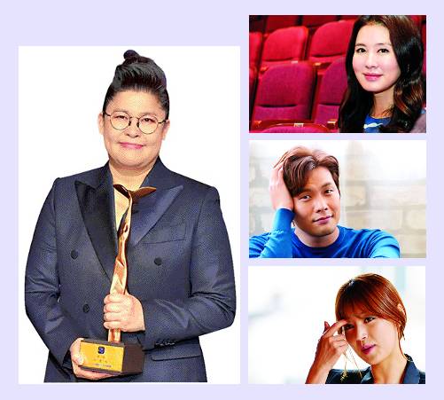 지난 연말 각종 시상식에선 하나님께 감사의 마음을 전하는 연예인들의 고백이 잇따랐다. 이영자 이일화 최다니엘 한지혜(왼쪽부터 시계 방향 순) 등은 수상의 영광을 하나님께 돌려 시청자들에게 감동을 선사했다. 국민일보DB