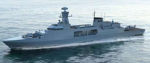 영국 BAE시스템스가 영국 해군에 제안하는 31형 린더급 구축함 상상도. 오만 해군에 수출된 함정을 기반으로 설계됐다. BAE 시스템스 제공