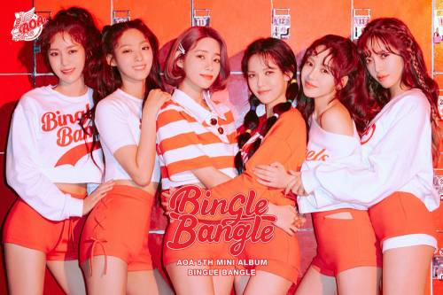 왼쪽부터 AOA 혜정(본명 신혜정), 설현(〃 김설현), 유나(〃 서유나), 지민(〃 신지민), 민아(〃 권민아), 찬미(〃 김찬미). FNC 엔터테인먼트 제공