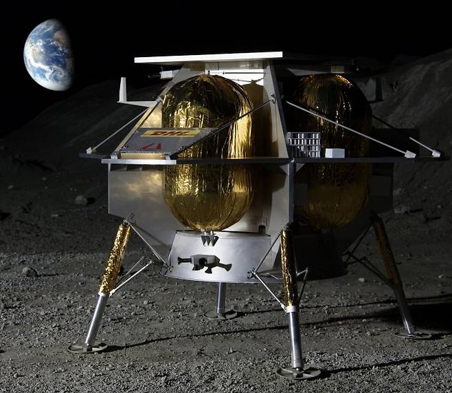 미국항공우주국(NASA)은 달 착륙선 개발 민간기업 3곳을 지원해 달에 과학기술 임무용 화물을 실어 보내겠다는 계획을 발표했다. 세 기업 중 하나인 ′아스트로보틱′의 달 탐사선 상상도다. 아스트로보틱 제공
