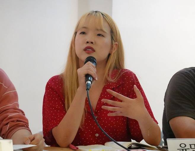 ▲윤민정 '비정규직 없는 서울대 만들기 공동행동' 활동가. 사진=김예리 기자