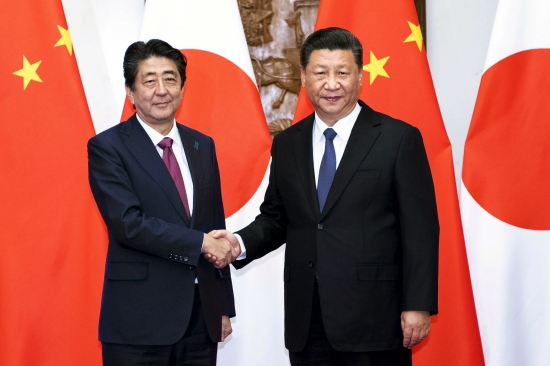 아베 신조 일본 총리, 시진핑 중국 국가주석. 신화 뉴시스