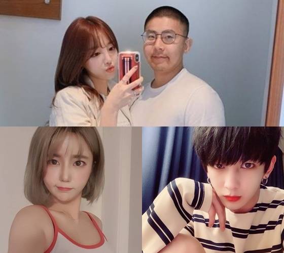 사진 위는 철구-외질혜 부부. 아래는 BJ서윤(왼쪽)과 우창범/사진=SNS