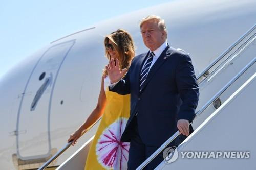 G7 정상회의 참석차 프랑스에 도착한 트럼프 대통령 [AFP=연합뉴스]