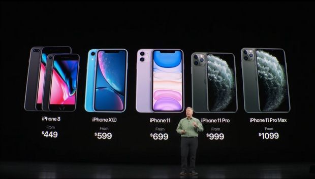 애플 아이폰11과 전작의 가격.(사진=애플 유튜브 캡처)