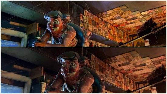 아이폰11(상단)과 아이폰XR(하단)로 촬영한 야간 실내 사진. (사진=지디넷코리아)