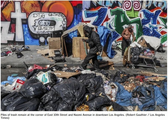 ▲ 쓰레기더미로 뒤덮인 로스앤젤레스(LA).(위 기사 사진)