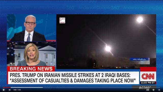 CNN이 인용한 영상은 2018년 10월 이란이 시리아를 공격할 당시의 장면이다. CNN 화면 캡처