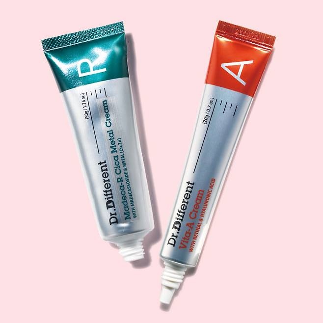 (좌) 닥터디퍼런트 마데카 알시카 메탈 크림 4만5천원. (우) 닥터디퍼런트 비타 에이 크림 4만2천원.